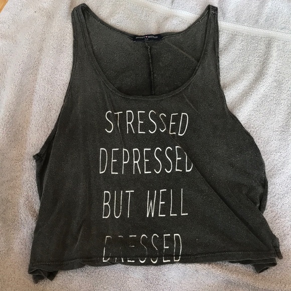 Brandy Melville Tops - Used Brandy Melville Stressed Depressed Tank Top
